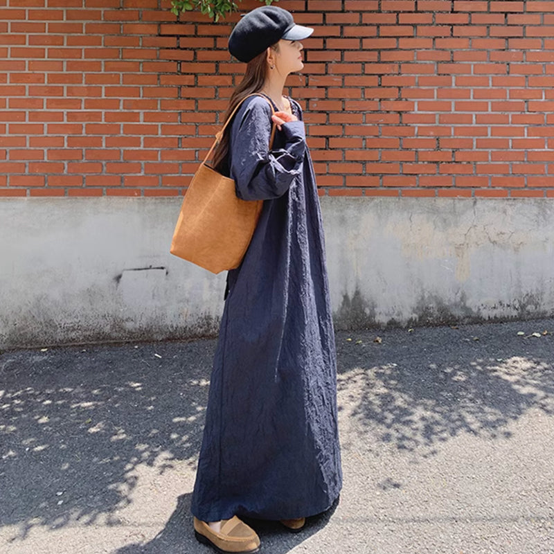 ワイドシルエットネイビーワンピース