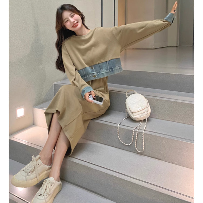 セットアップ風スウェットワンピース(2colors)