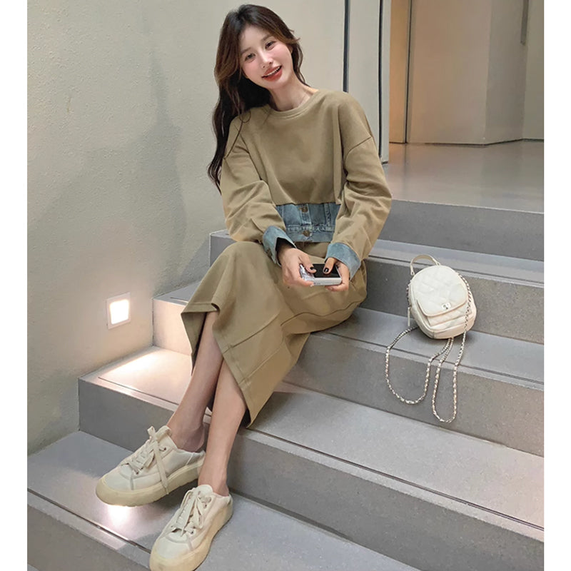 セットアップ風スウェットワンピース(2colors)