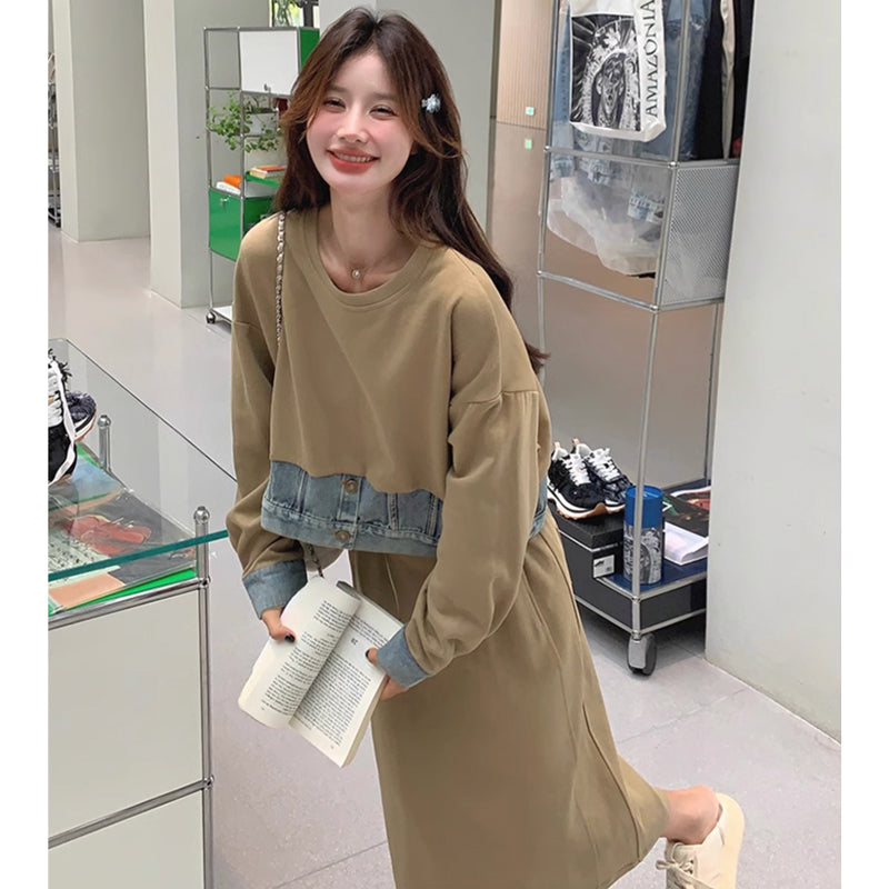 セットアップ風スウェットワンピース(2colors)