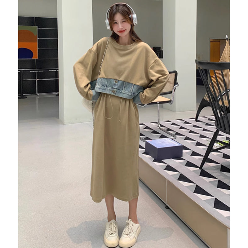 セットアップ風スウェットワンピース(2colors)