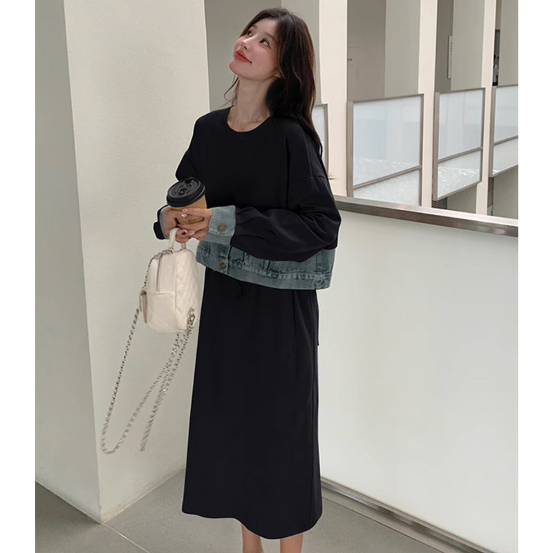 セットアップ風スウェットワンピース(2colors)