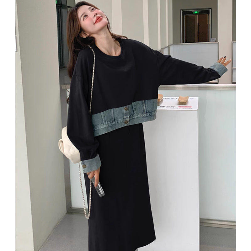 セットアップ風スウェットワンピース(2colors)