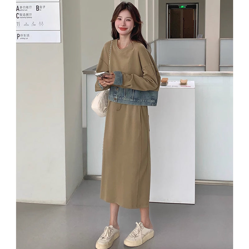 セットアップ風スウェットワンピース(2colors)