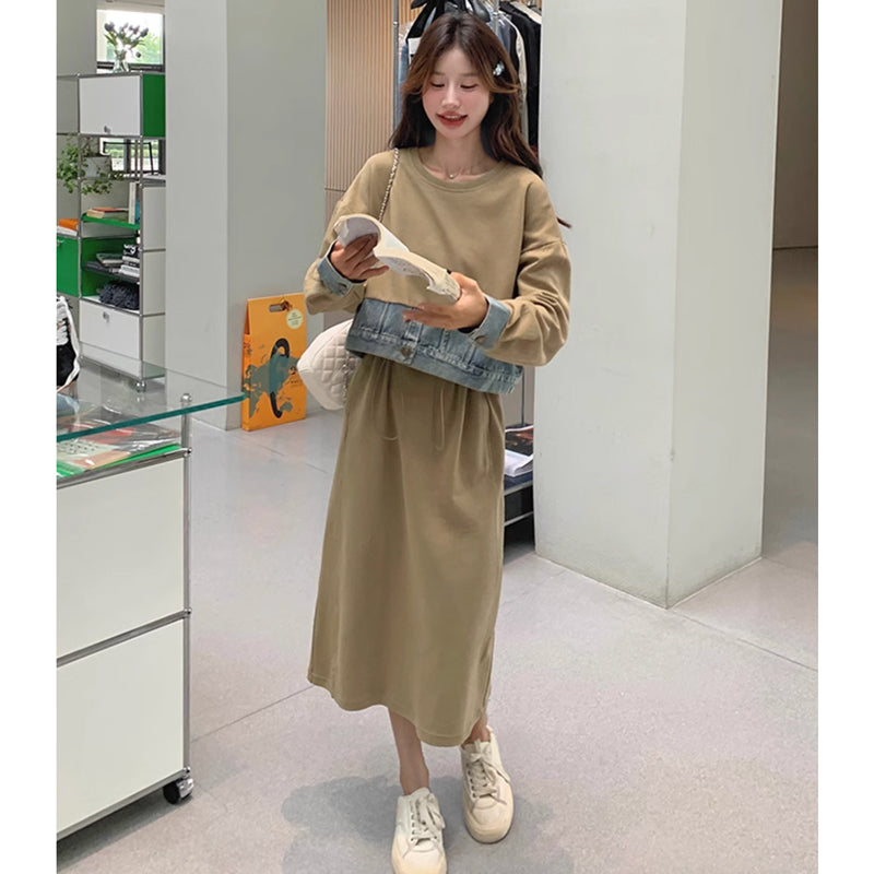 セットアップ風スウェットワンピース(2colors)