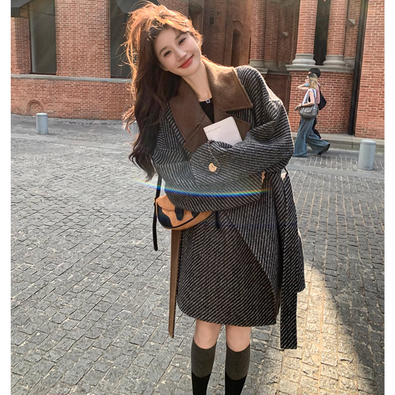 テーラードツートンコート