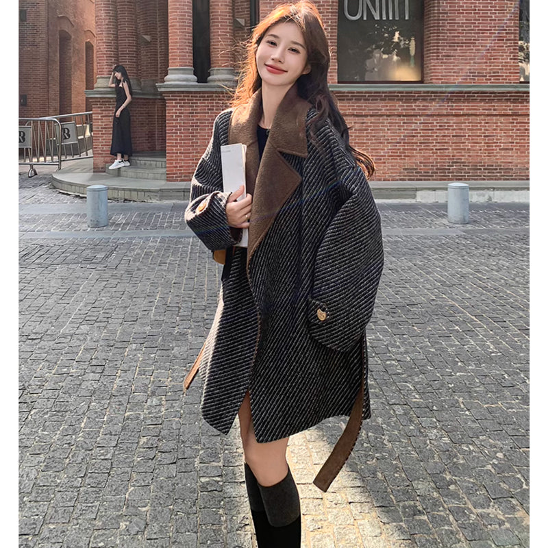 テーラードツートンコート