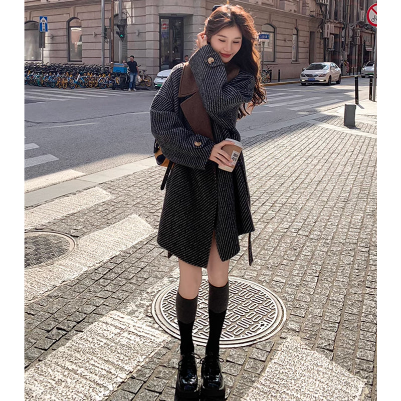 テーラードツートンコート