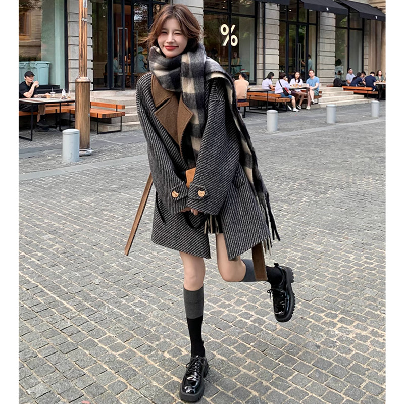 テーラードツートンコート