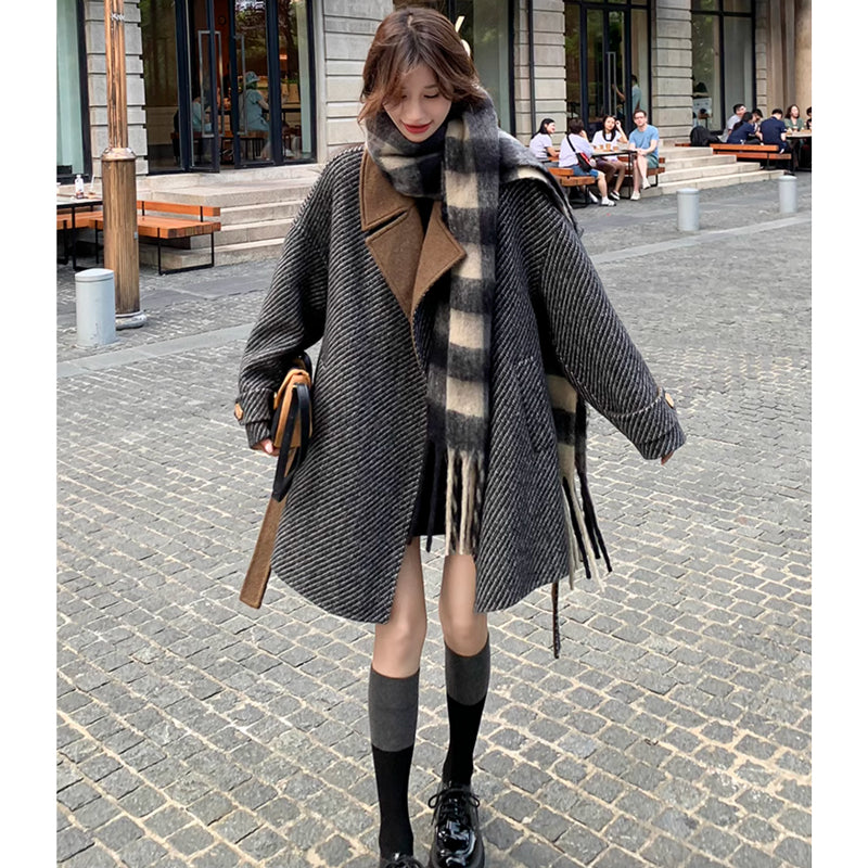 テーラードツートンコート