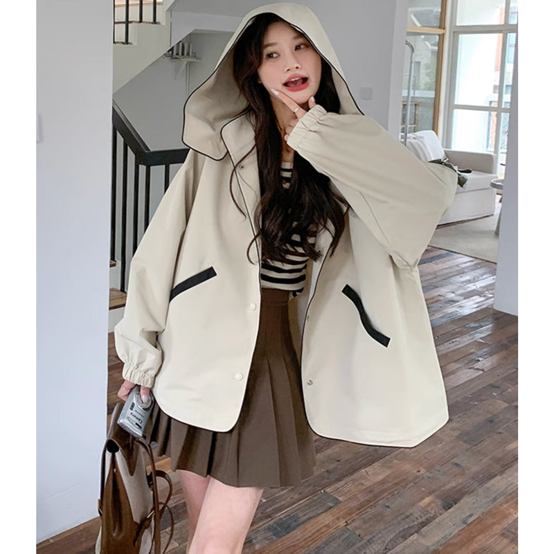 ビックシルエットフーディーウインドブレーカー