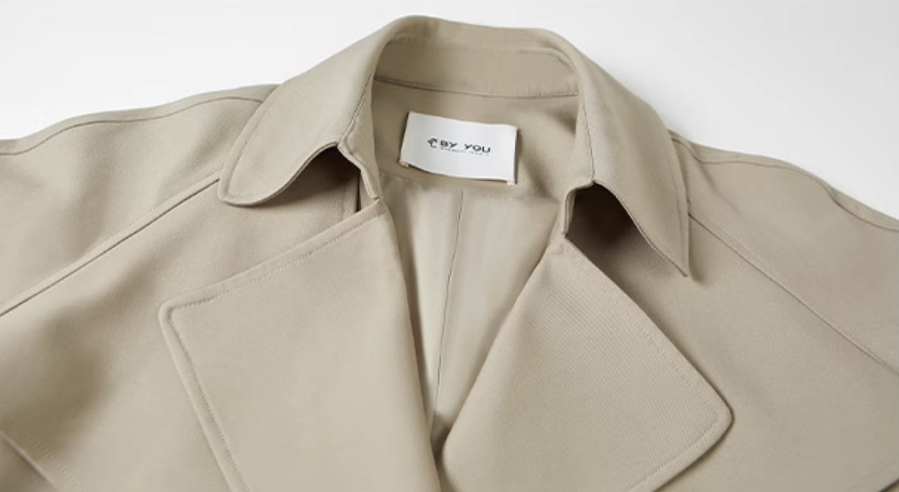 ビックカラーロングトレンチコート