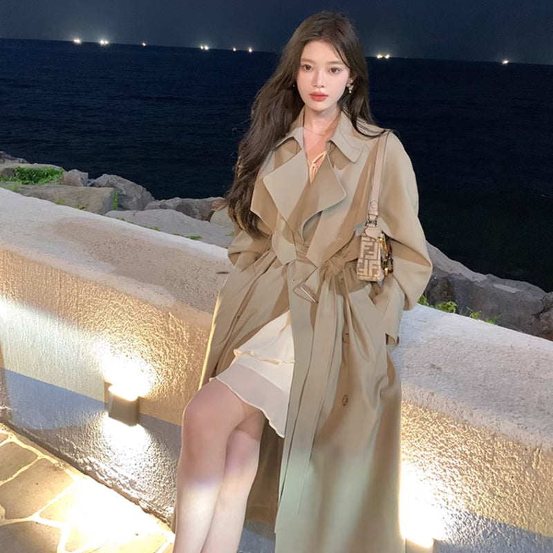 ビックカラーロングトレンチコート