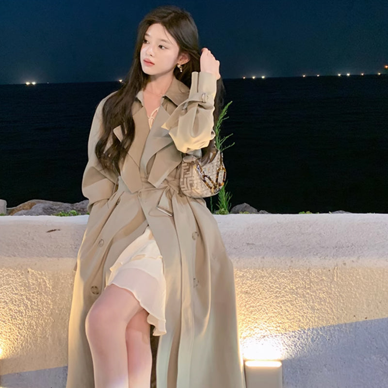 ビックカラーロングトレンチコート