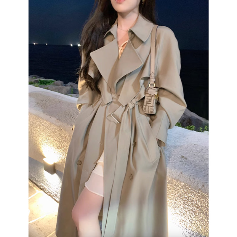 ビックカラーロングトレンチコート