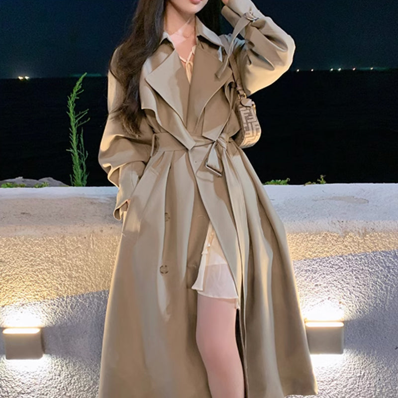 ビックカラーロングトレンチコート