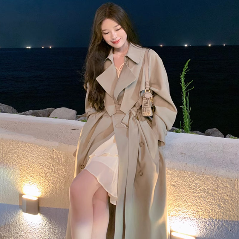 ビックカラーロングトレンチコート