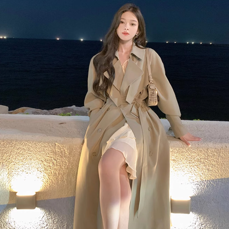 ビックカラーロングトレンチコート