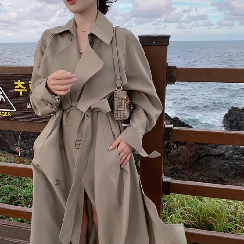 ビックカラーロングトレンチコート