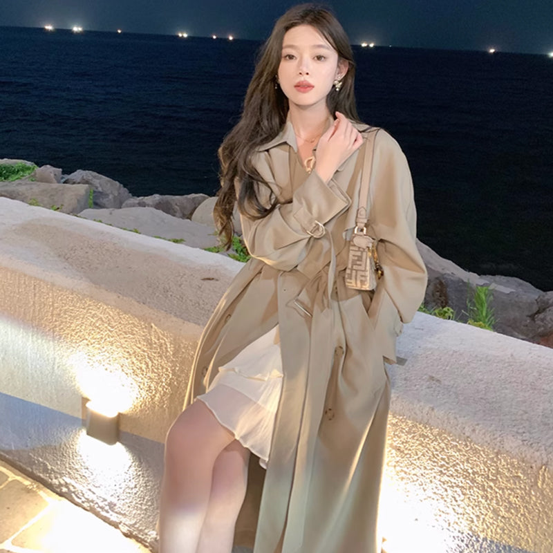 ビックカラーロングトレンチコート