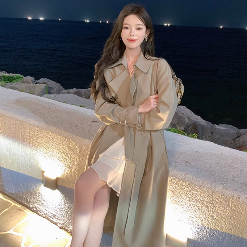 ビックカラーロングトレンチコート