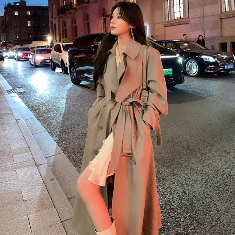 ビックカラーロングトレンチコート