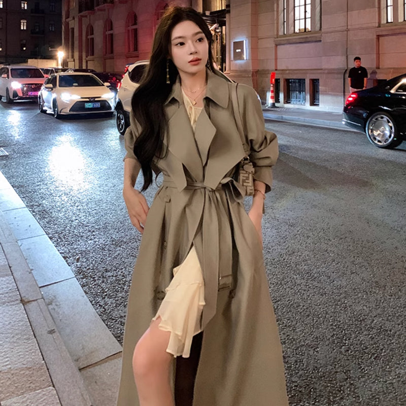 ビックカラーロングトレンチコート