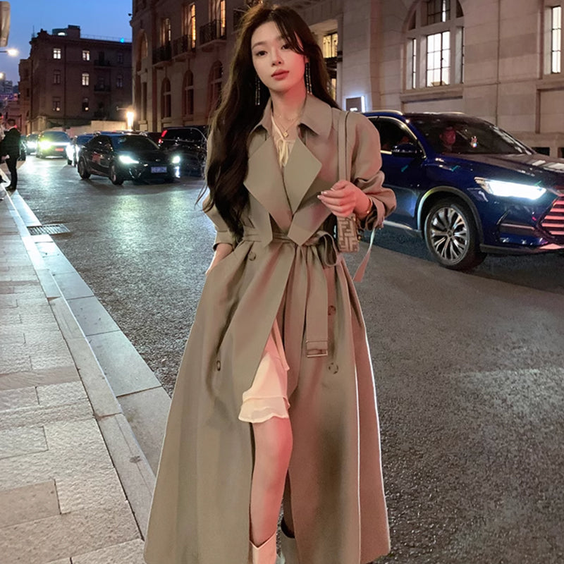 ビックカラーロングトレンチコート