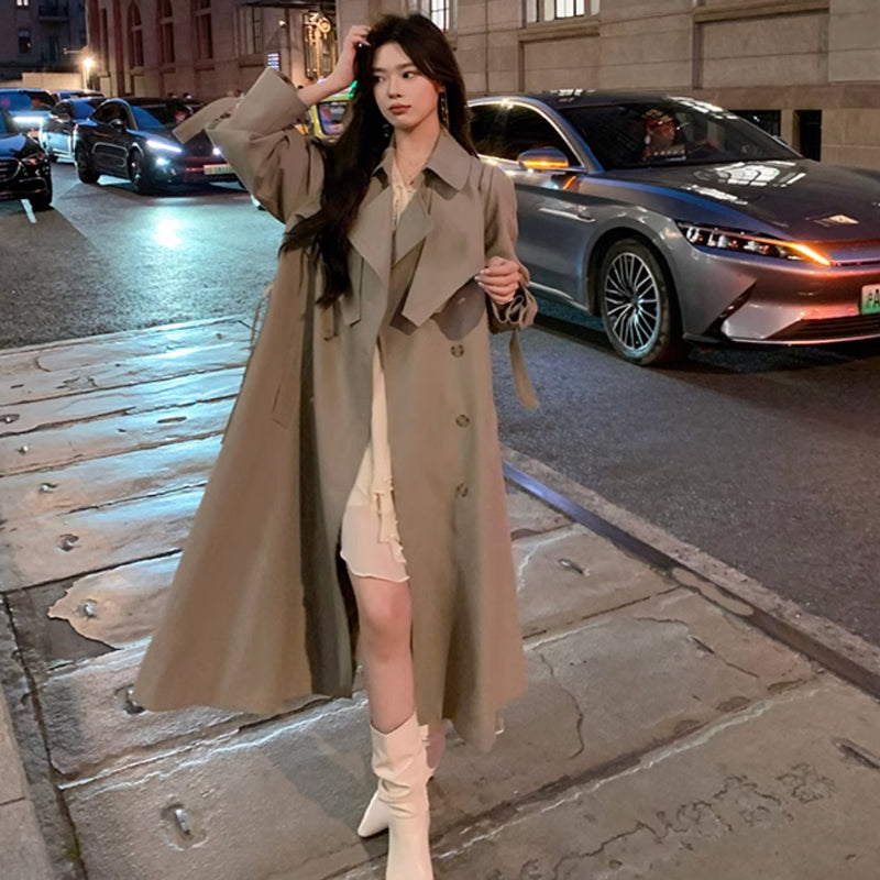 ビックカラーロングトレンチコート