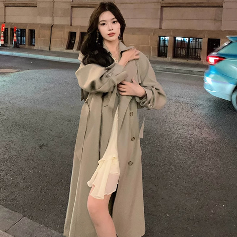 ビックカラーロングトレンチコート