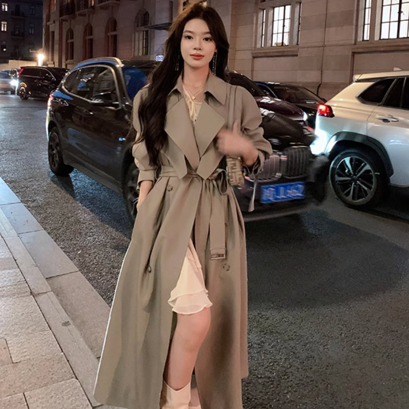 ビックカラーロングトレンチコート