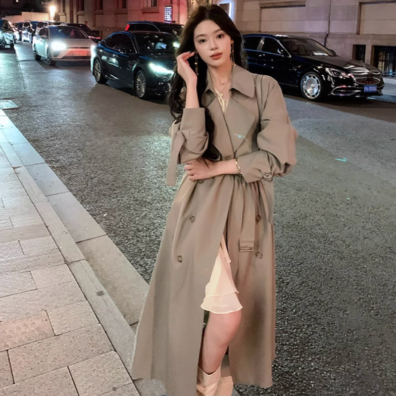 ビックカラーロングトレンチコート