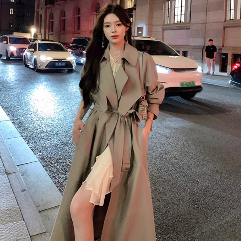 ビックカラーロングトレンチコート