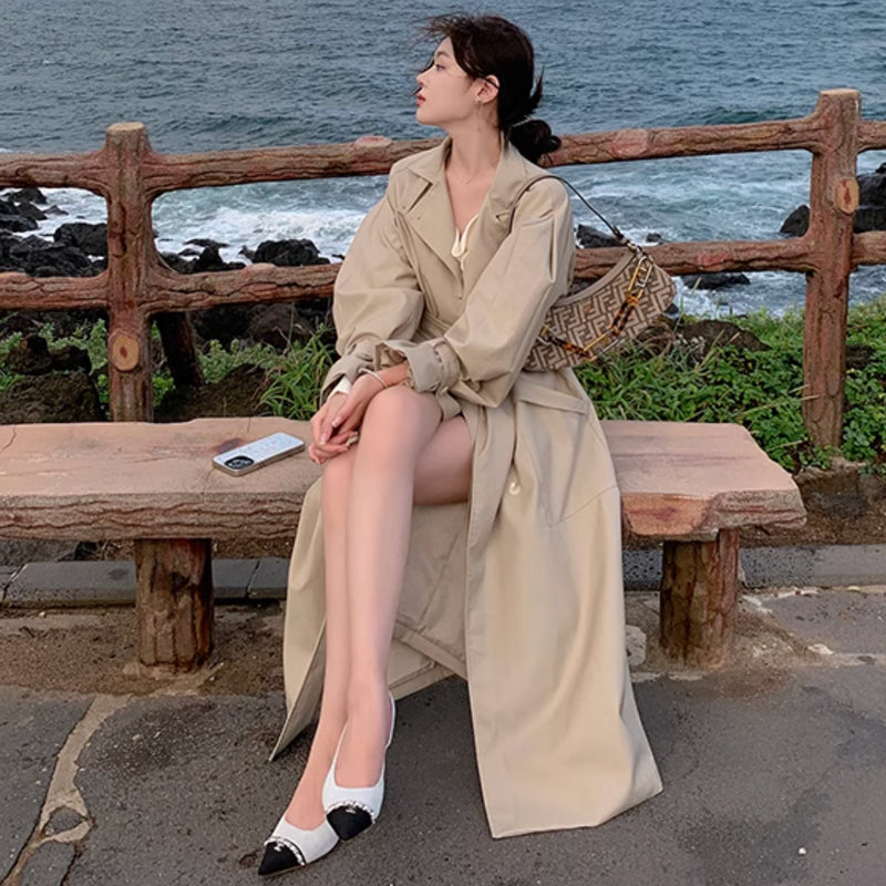 ボリューム袖ロングトレンチコート