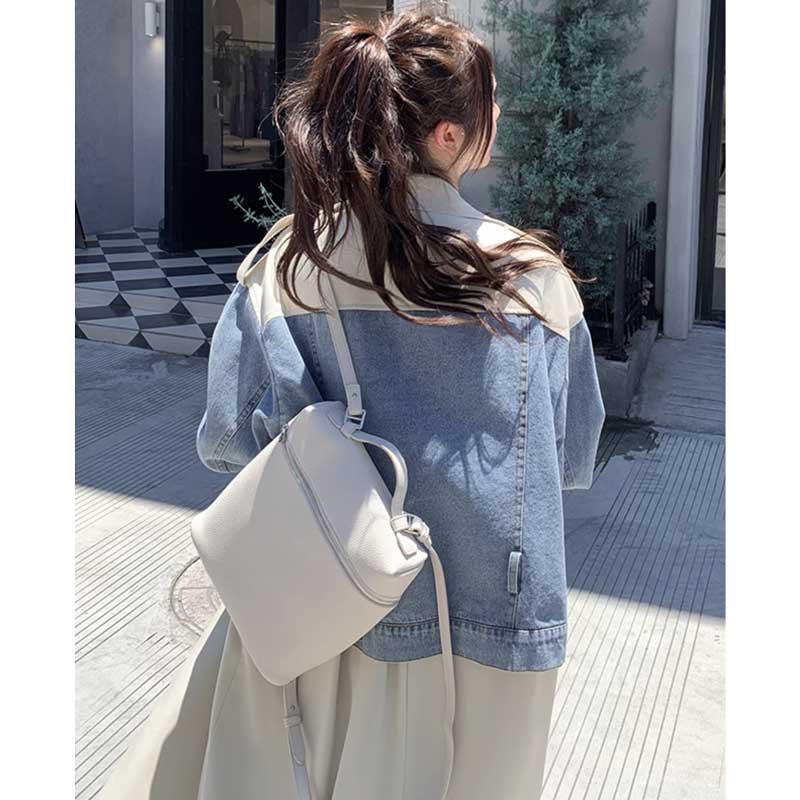 デニム切り替えツートントレンチコート(2colors)