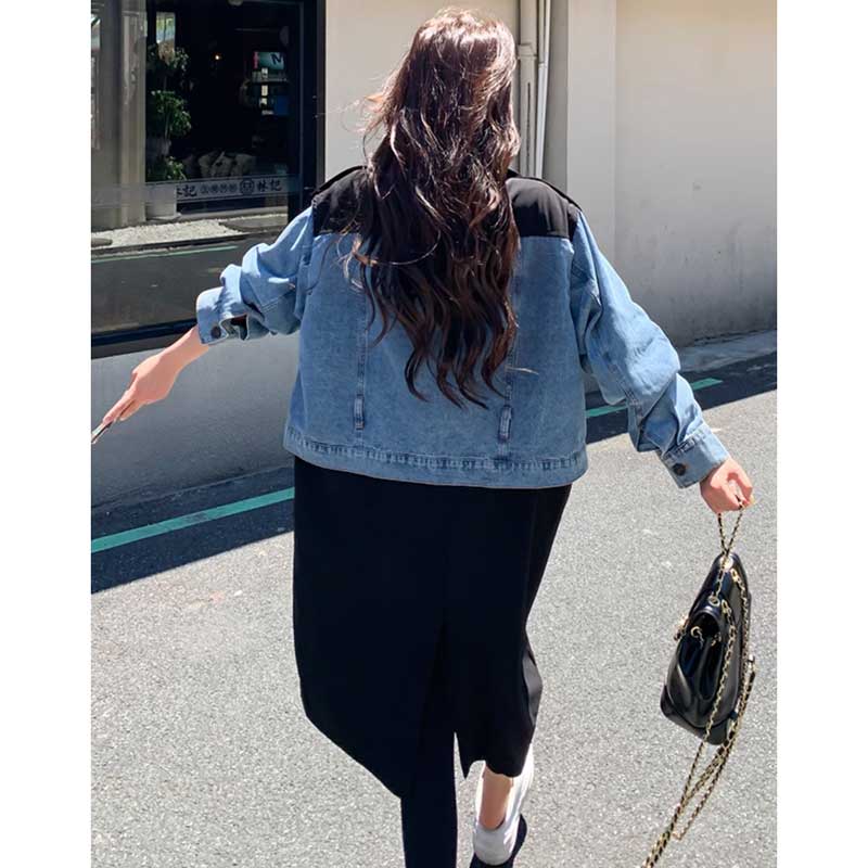 デニム切り替えツートントレンチコート(2colors)