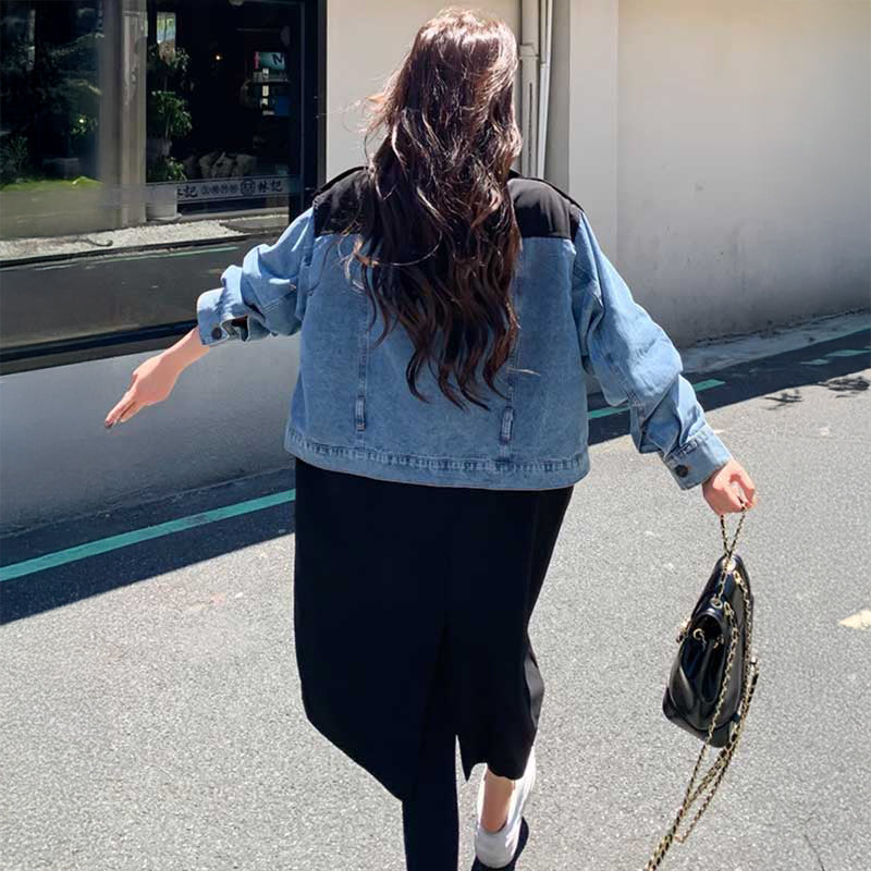 デニム切り替えツートントレンチコート(2colors)