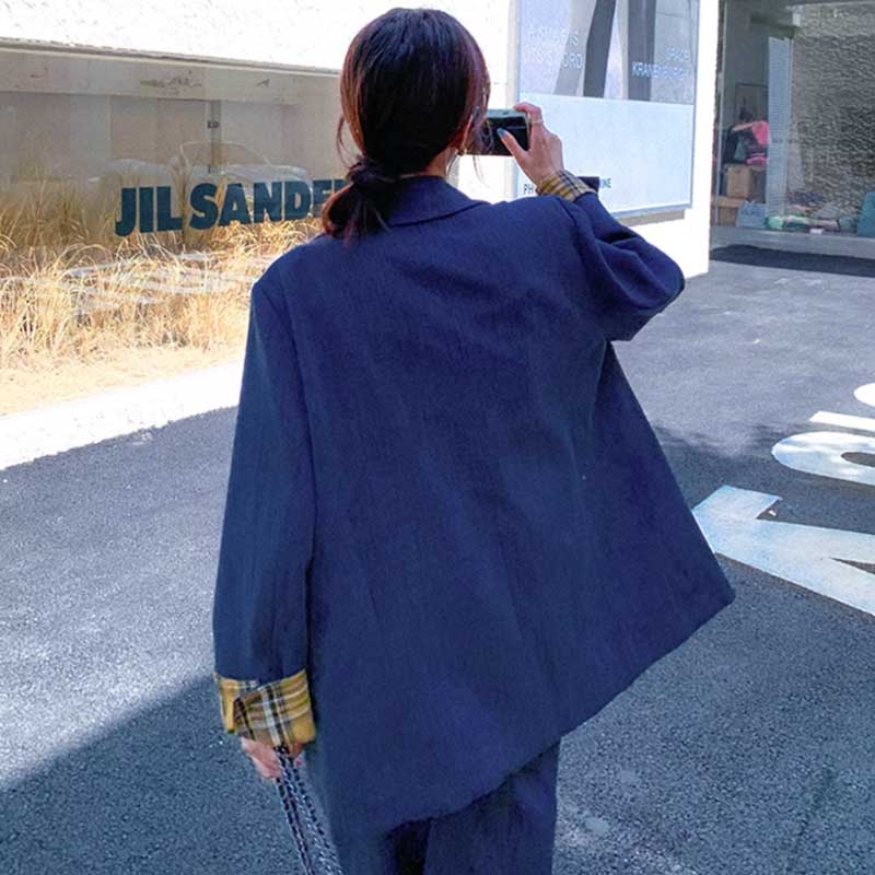 オーバーサイズジャケット×ワイドパンツ