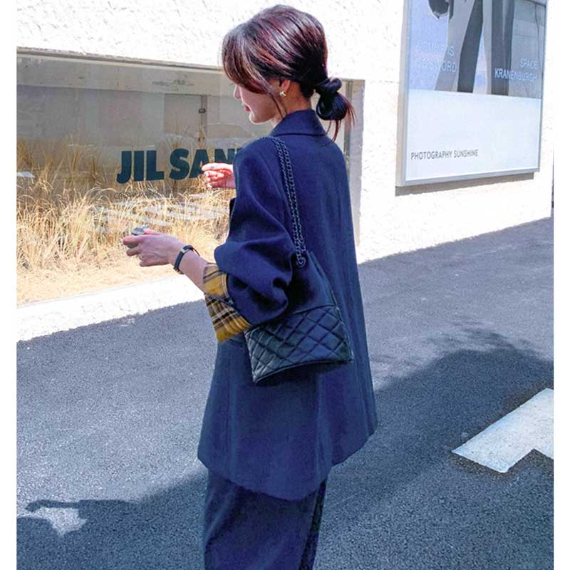 オーバーサイズジャケット×ワイドパンツ