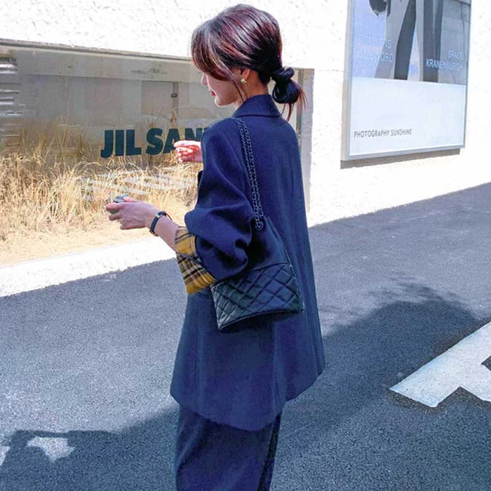 オーバーサイズジャケット×ワイドパンツ