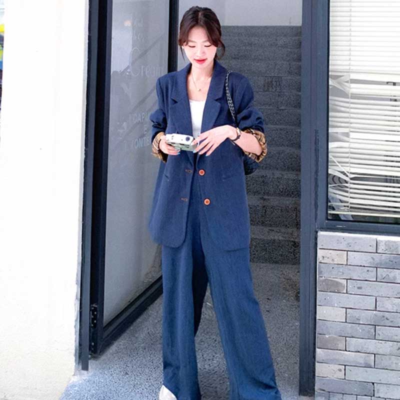 オーバーサイズジャケット×ワイドパンツ