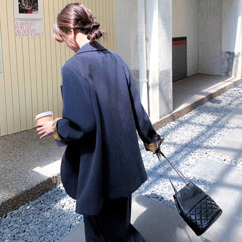 オーバーサイズジャケット×ワイドパンツ