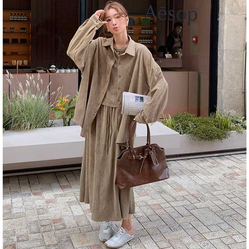 とろみ生地オーバーサイズアンサンブル