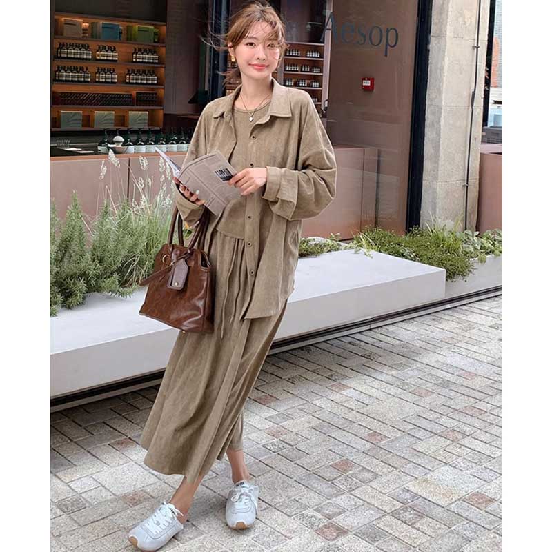 とろみ生地オーバーサイズアンサンブル