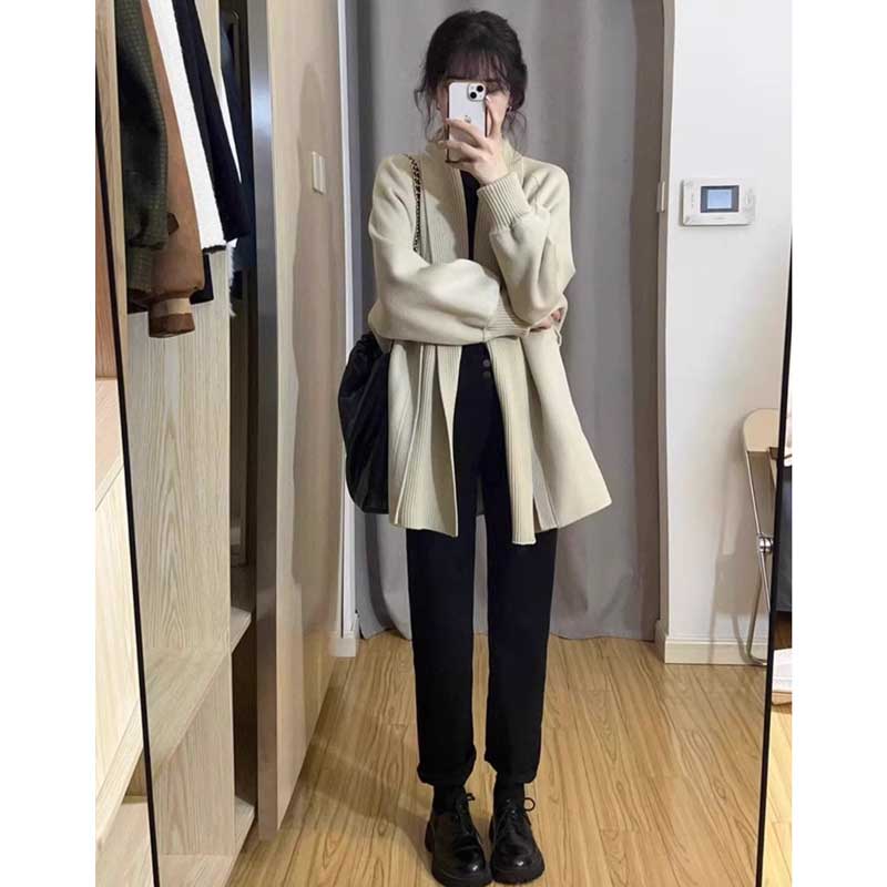 ミディ丈ニットガウン(2colors)