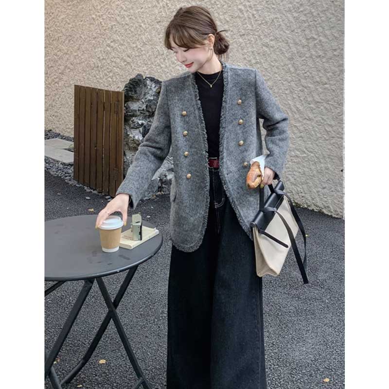 Vネックフリンジジャケット