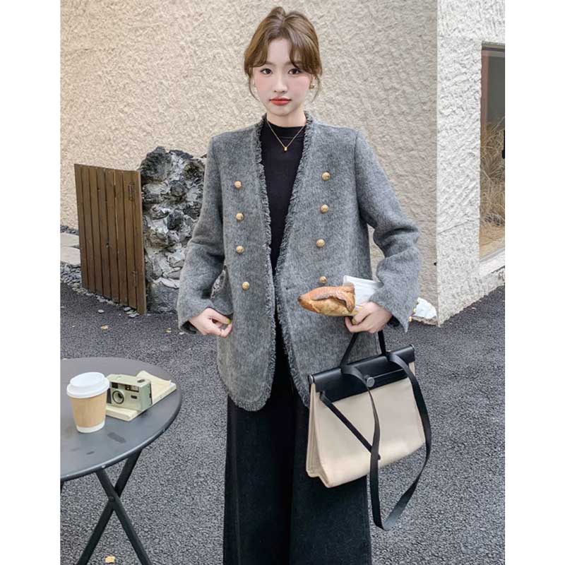 Vネックフリンジジャケット