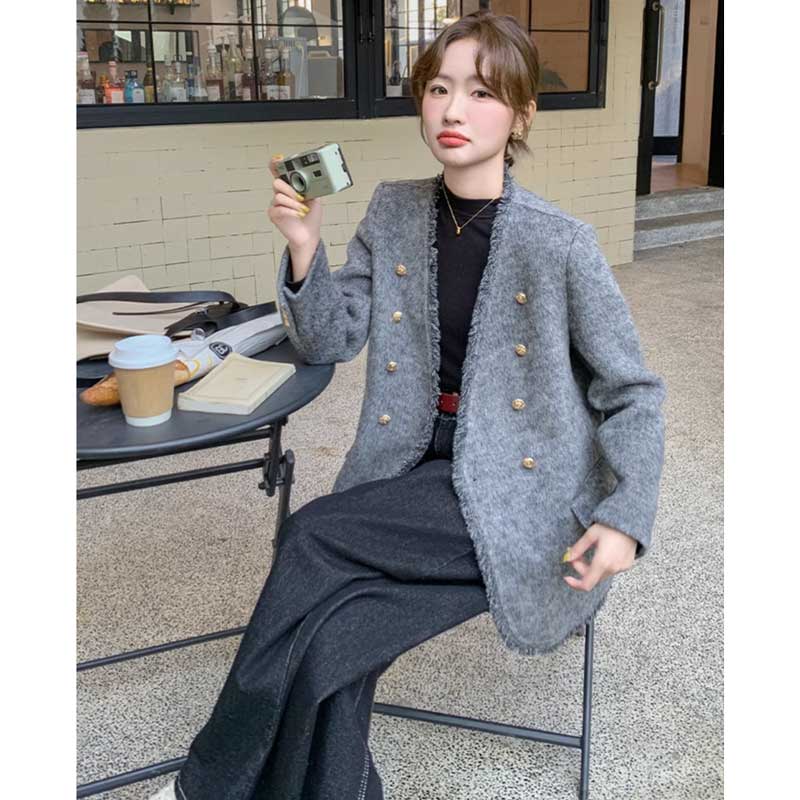 Vネックフリンジジャケット