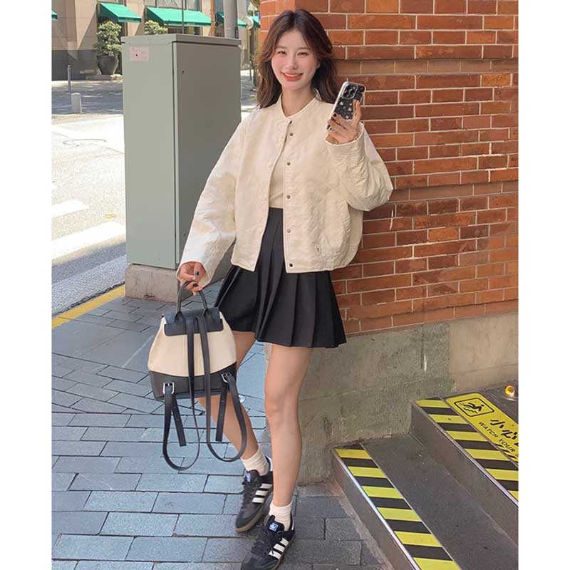 スタンドカラーキルティングジャケット(2colors)