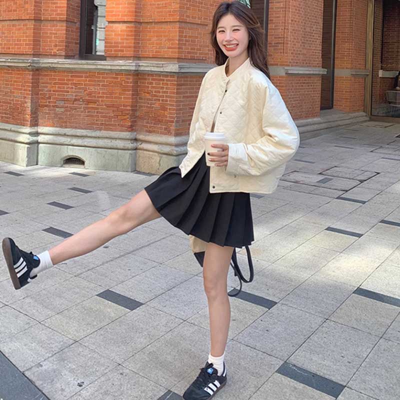 スタンドカラーキルティングジャケット(2colors)